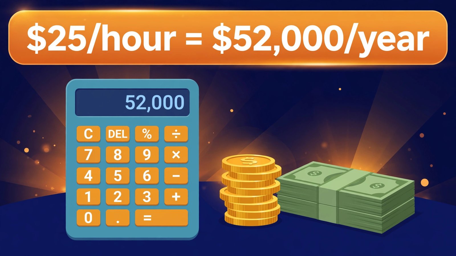 25 dollars an hour is how much a year — $52,000 per year